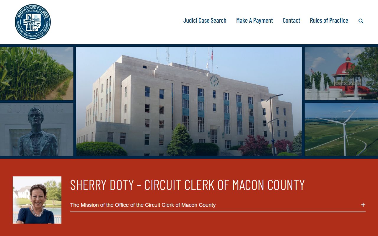 Macon County Circuit Clerk site explaining its role keeping criminal court records after an arrest
